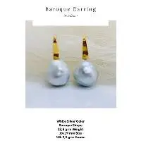 Gold White Pearl Earings