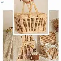Woven Bamboo Crafts Gift Picnic Basket