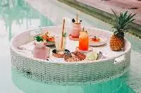 Rattan Pool Floating Breakfast Tray