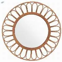 Wicker Rattan Mirror for Decoration