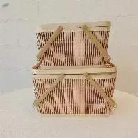 Vintage Bamboo Basket Box