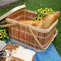 Bamboo Rattan Storage Basket with Lid