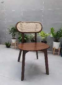 Wooden Chair With Rattan Webbing Cane