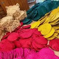 Bamboo - Palm Leaf handfan