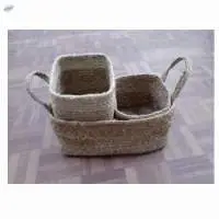 Braided Jute And Cotton Basket