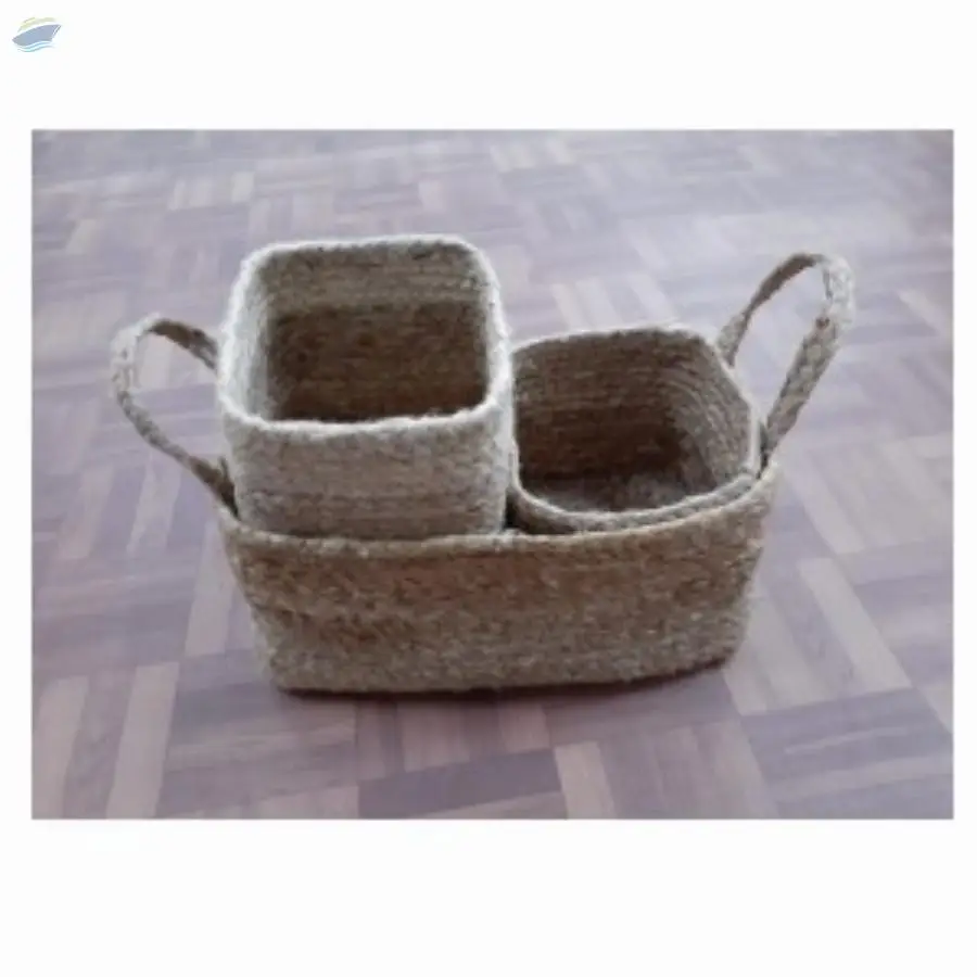 Braided Jute And Cotton Basket