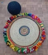 Flair Design Jute And Cotton Chindi Rug