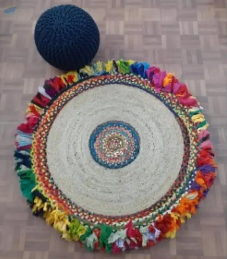Flair Design Jute And Cotton Chindi Rug