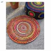 Jute Cotton Chindi Rug Round
