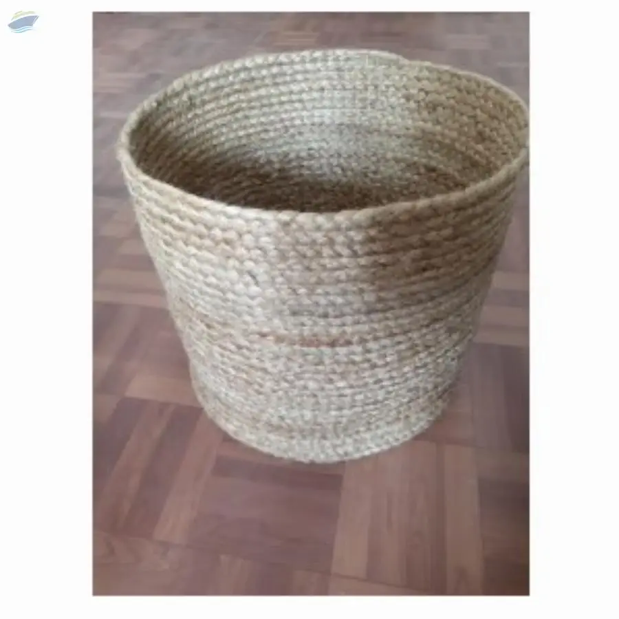 Natural Braided Jute Basket With Lid