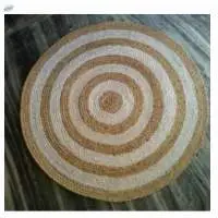 Natural Jute Cotton Hand Braided Rug
