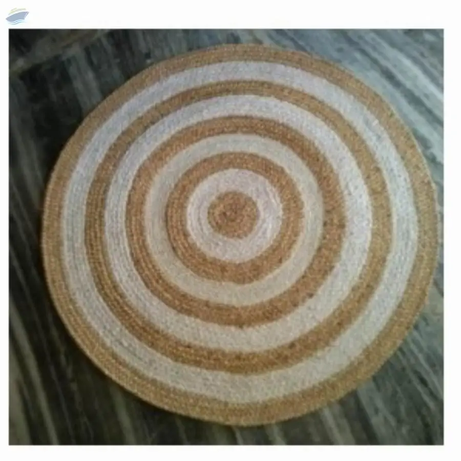 Natural Jute Cotton Hand Braided Rug
