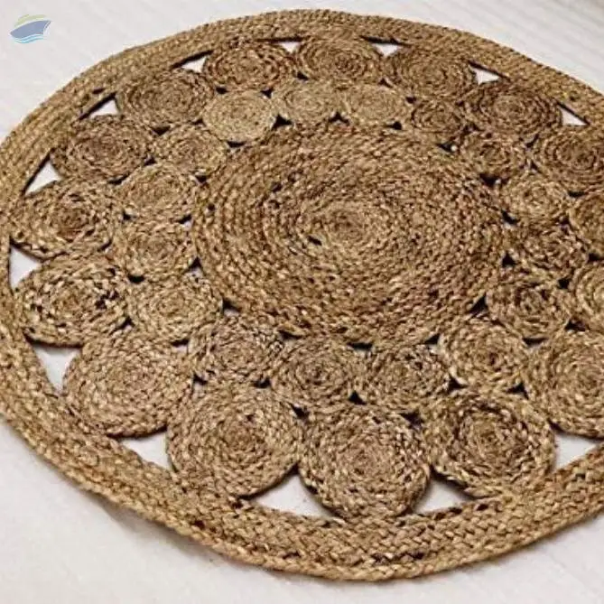 Venn Designn Round Jute Rug Carpet Braided Rug