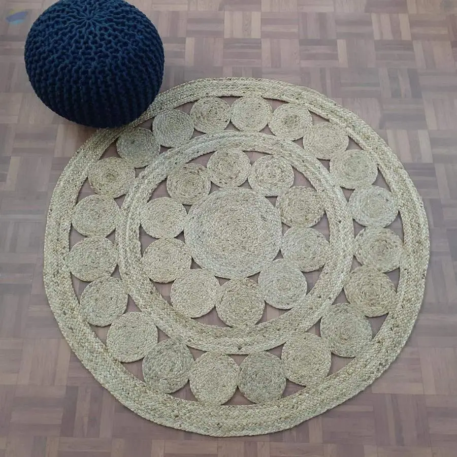 Venn Designn Round Jute Rug Carpet
