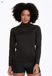 Women's Thermal Blouse Long Sleeve Black