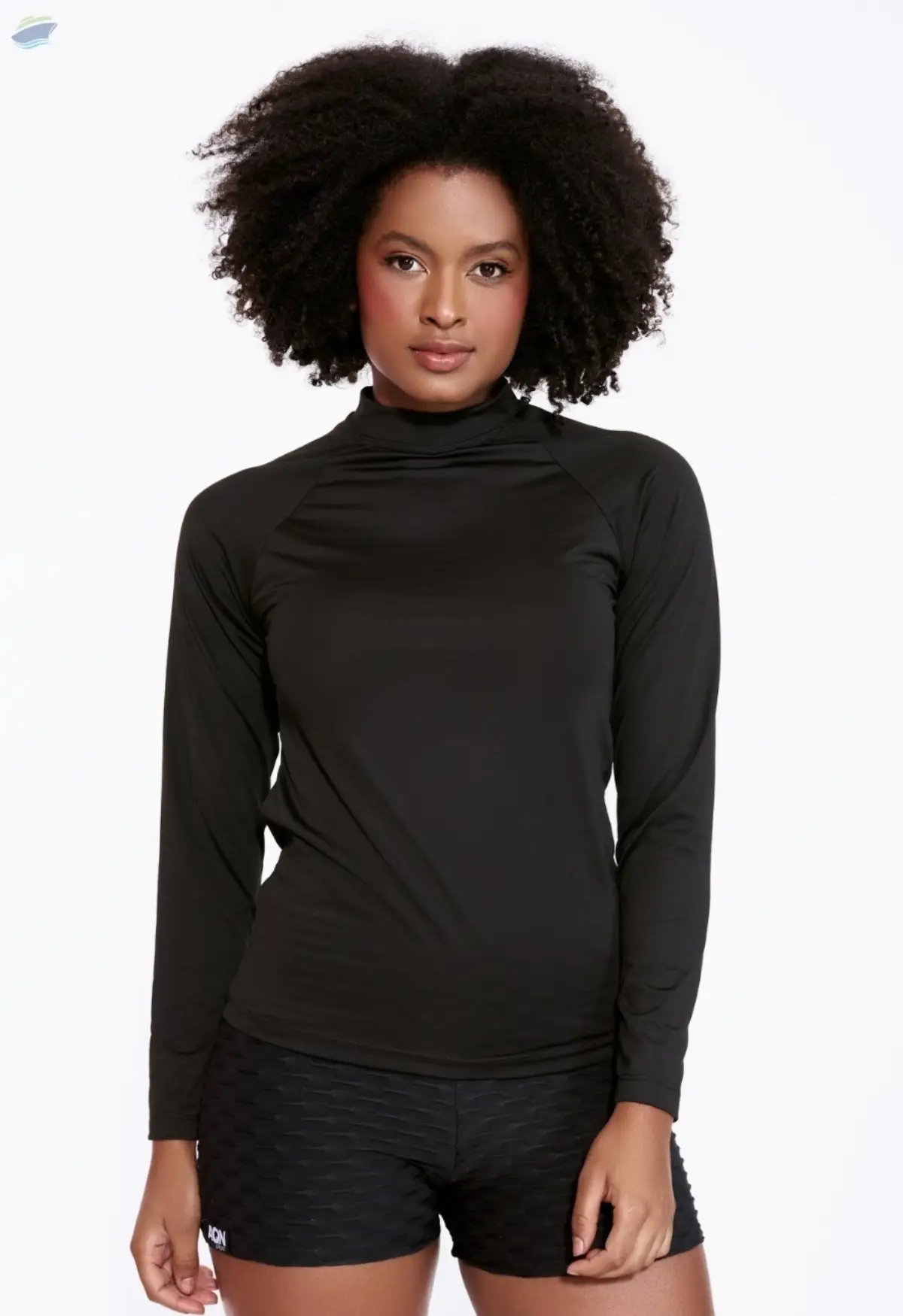 Women's Thermal Blouse Long Sleeve Black