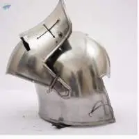Medieval Barbuta Visored Brushed