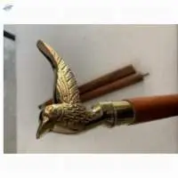 Brass Handle Style Vintage Wood Walking Stick