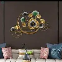 Metal Flower Leaf Wall Hanging