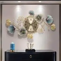 Metal Leaf Wall Clock