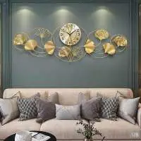 Metal Leaf Wall Clock