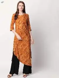 Light Orange Rayon Fabric A-Line Kurta