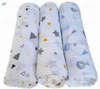 GOTS Organic cotton printed muslin fabric