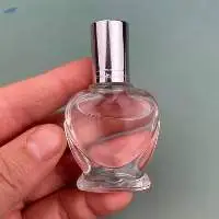 Small Glass Perfume Bottle with Silver Screw Cap