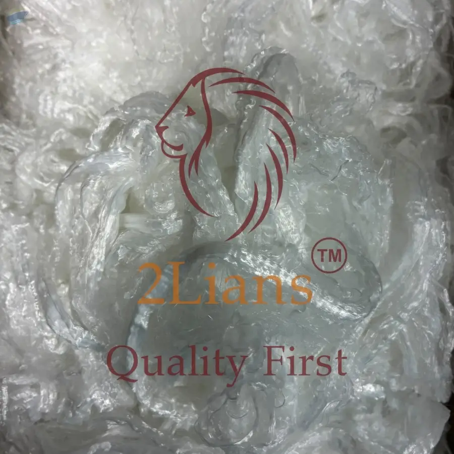 PET Waste Long Fibers White