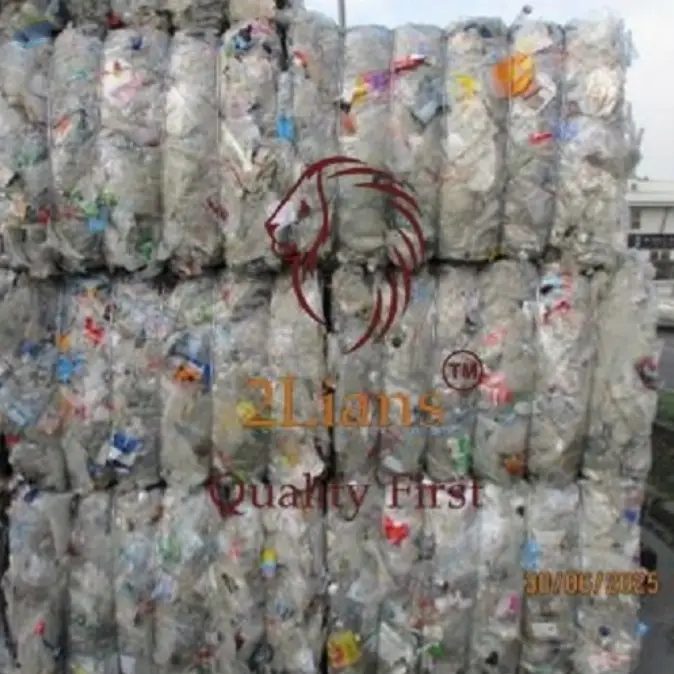 PET Bottle On Bales Contain 35-40% Trays