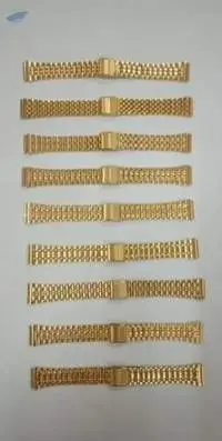 Stainless Steel Banlon Golden Watch Strap