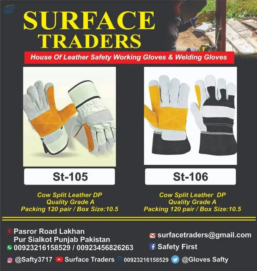Leather Safety Working Gloves