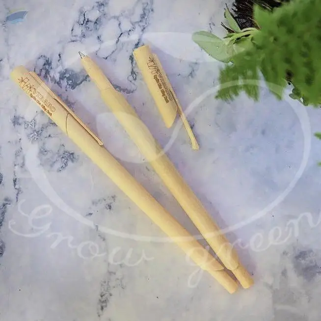 Reusable Customize Logo Bamboo Pen