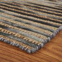 Striped Wool And Jute Indoor Area Rug