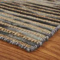 Striped Wool And Jute Indoor Area Rug