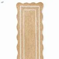 Rug Scallop Jute 3.5x9 White