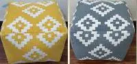 SE-PU-03 Cotton Printed Square Pouf