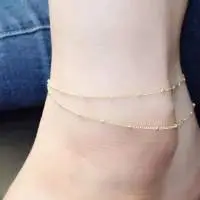 14k Plated Gold Double Layer Anklet