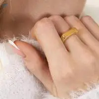 Square Gold Signet Ring Women
