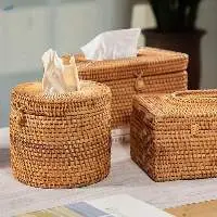 Rattan Tissue Box