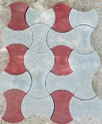 Damru Shape Concrete Interlocking Tiles 40MM