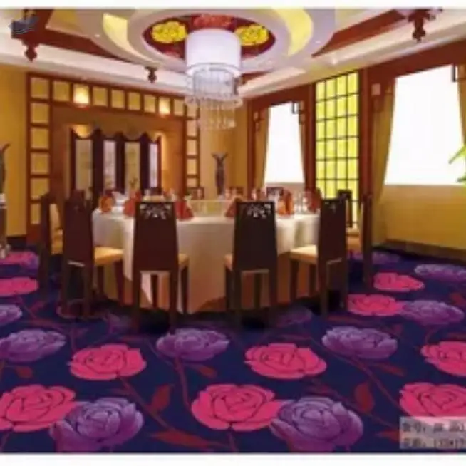 Rose Printed Nylon Polyester Carpet