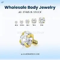 Wholesale 14kt Gold Dermal Anchor Top Part
