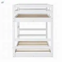 Twin Over Twin Bunk Bed With Ladder White