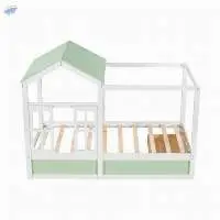 Twin Size House Bed With Roof Window And Drawer