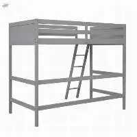 Solid Wood Twin Size Loft Bed with Ladder (Gray)