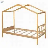 Twin Size Wood House Bed with Storage Space