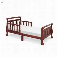 Modern Slatted Guard Rails Toddler Sleigh Bed