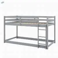 Twin over Twin Floor Bunk Bed with Ladder