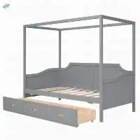 Canopy Daybed with 3 in 1 Storage Drawers